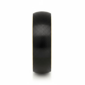 AURELIUS — Front-facing straight-on view — men's tungsten wedding ring.