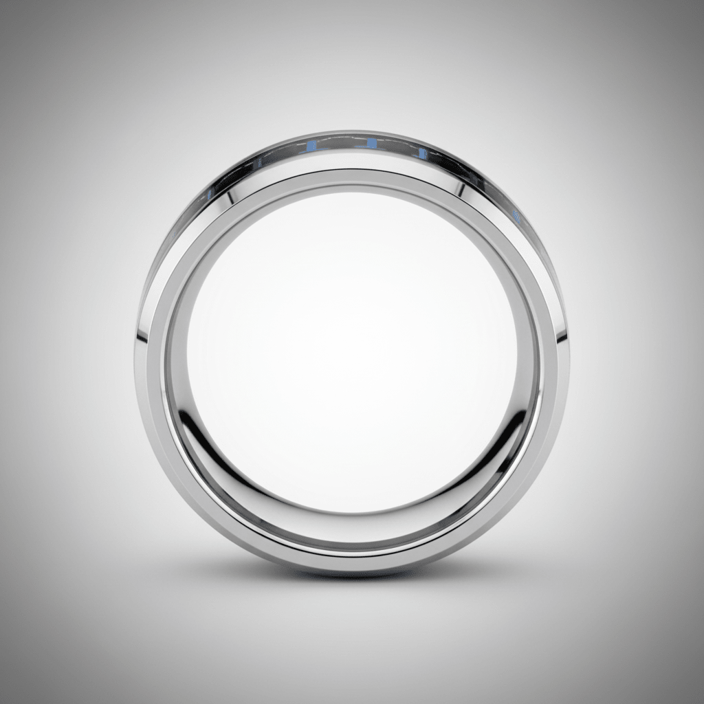AUXILIUS - alternate angle - men's tungsten carbide wedding ring | Aydins Jewelry