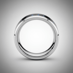 AUXILIUS - alternate angle - men's tungsten carbide wedding ring | Aydins Jewelry