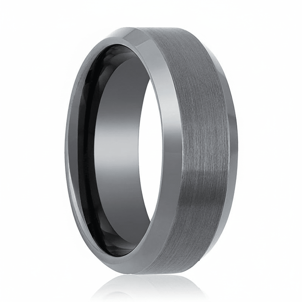 AXINGTON — hero shot — men's tungsten carbide wedding ring | Aydins Jewelry