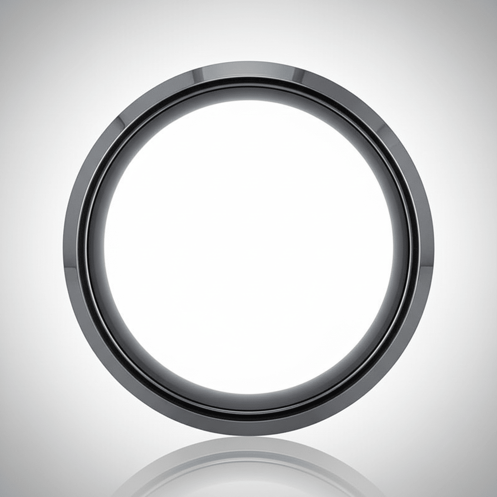 AXINGTON — close-up detail — men's tungsten carbide wedding ring | Aydins Jewelry