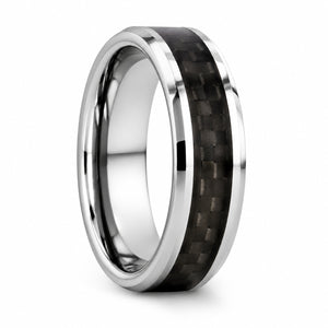MAXIMA tungsten band with black carbon fiber, 6mm view