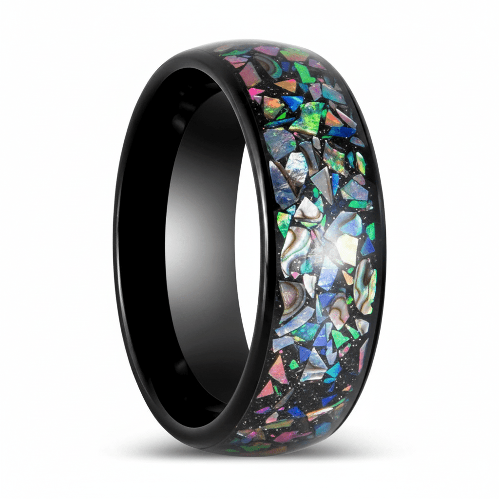 BALATON — Hero product shot — men's tungsten wedding ring.