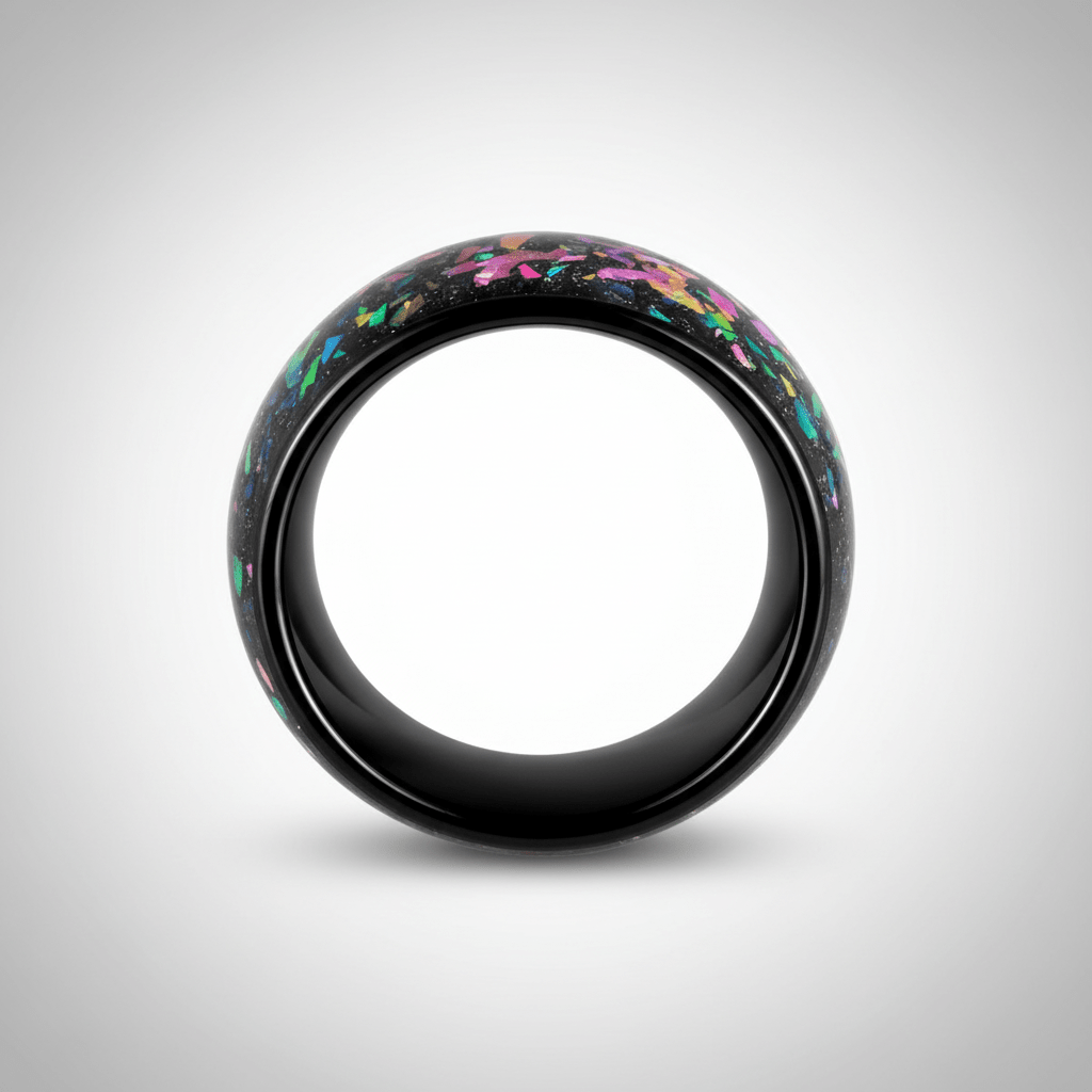 BALATON — Center-through axial view — men's tungsten wedding ring.
