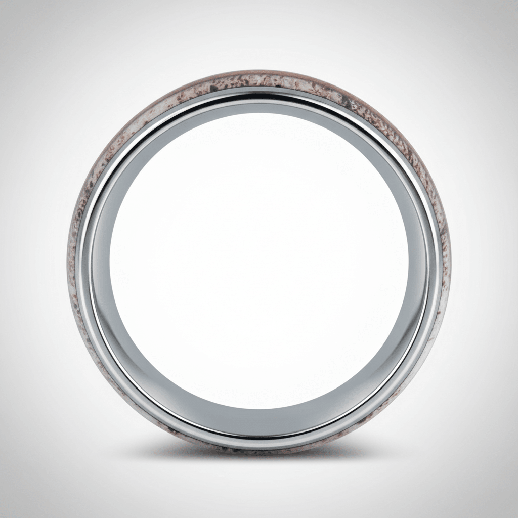 BARRELSTAG — Center-through axial view — men's tungsten wedding ring.