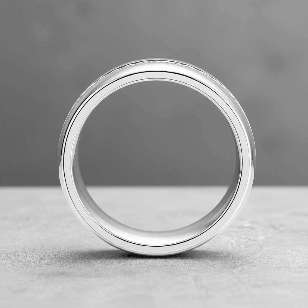 BAXTER — alternate angle — men's sterling silver wedding ring | Aydins Jewelry
