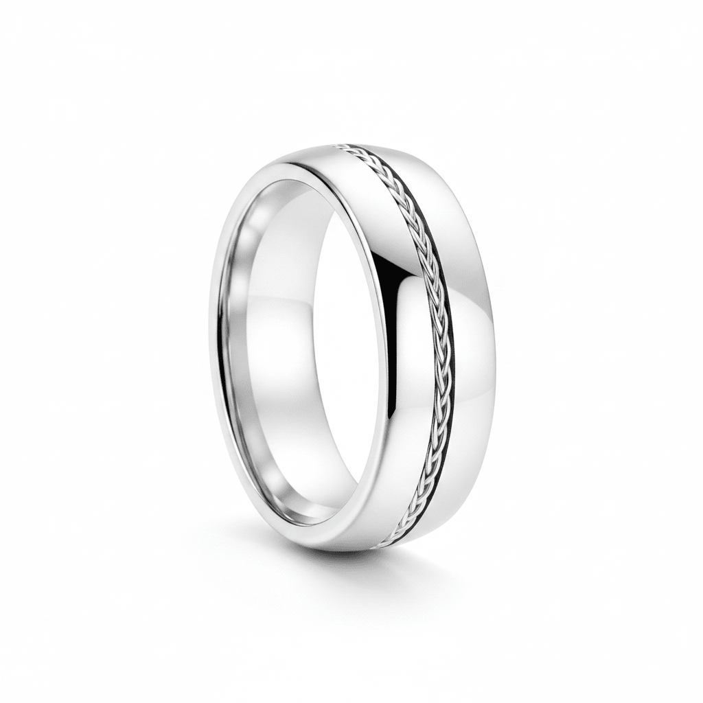 BAXTER — hero shot — men's sterling silver wedding ring | Aydins Jewelry