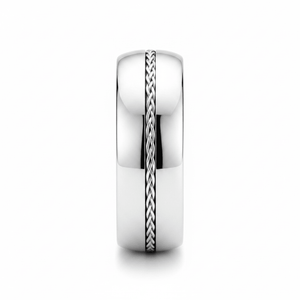 BAXTER — angled view — men's sterling silver wedding ring | Aydins Jewelry