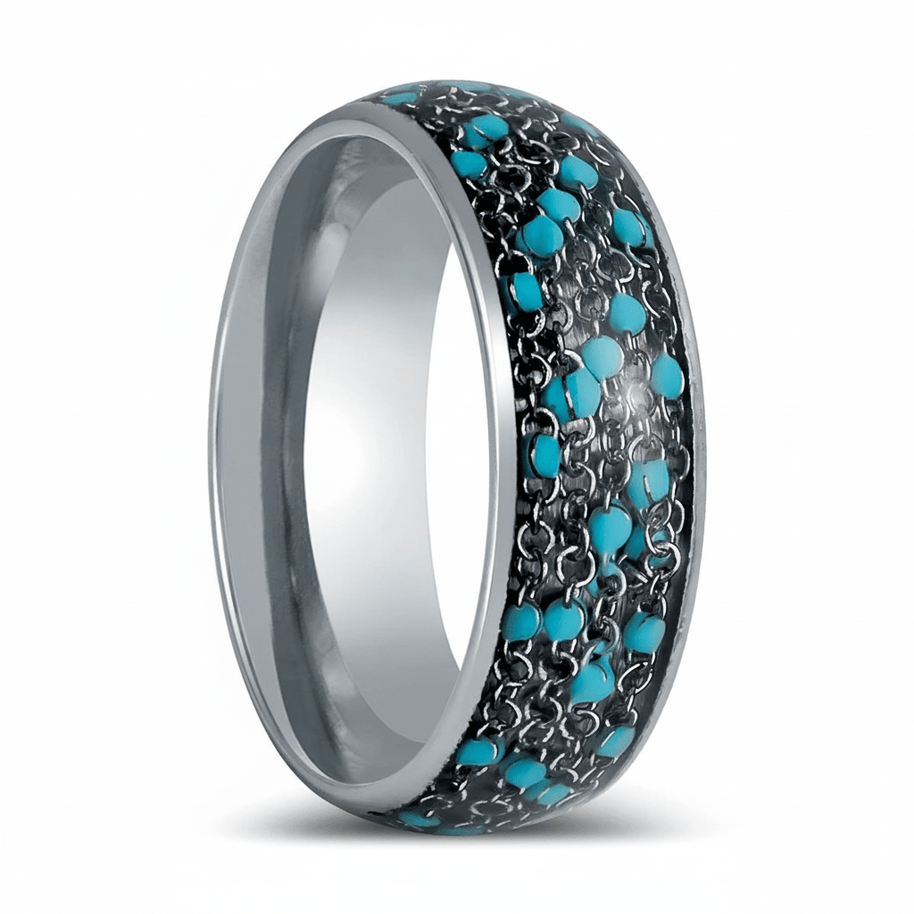 BEADWIRE — Hero product shot — men's tungsten wedding ring.