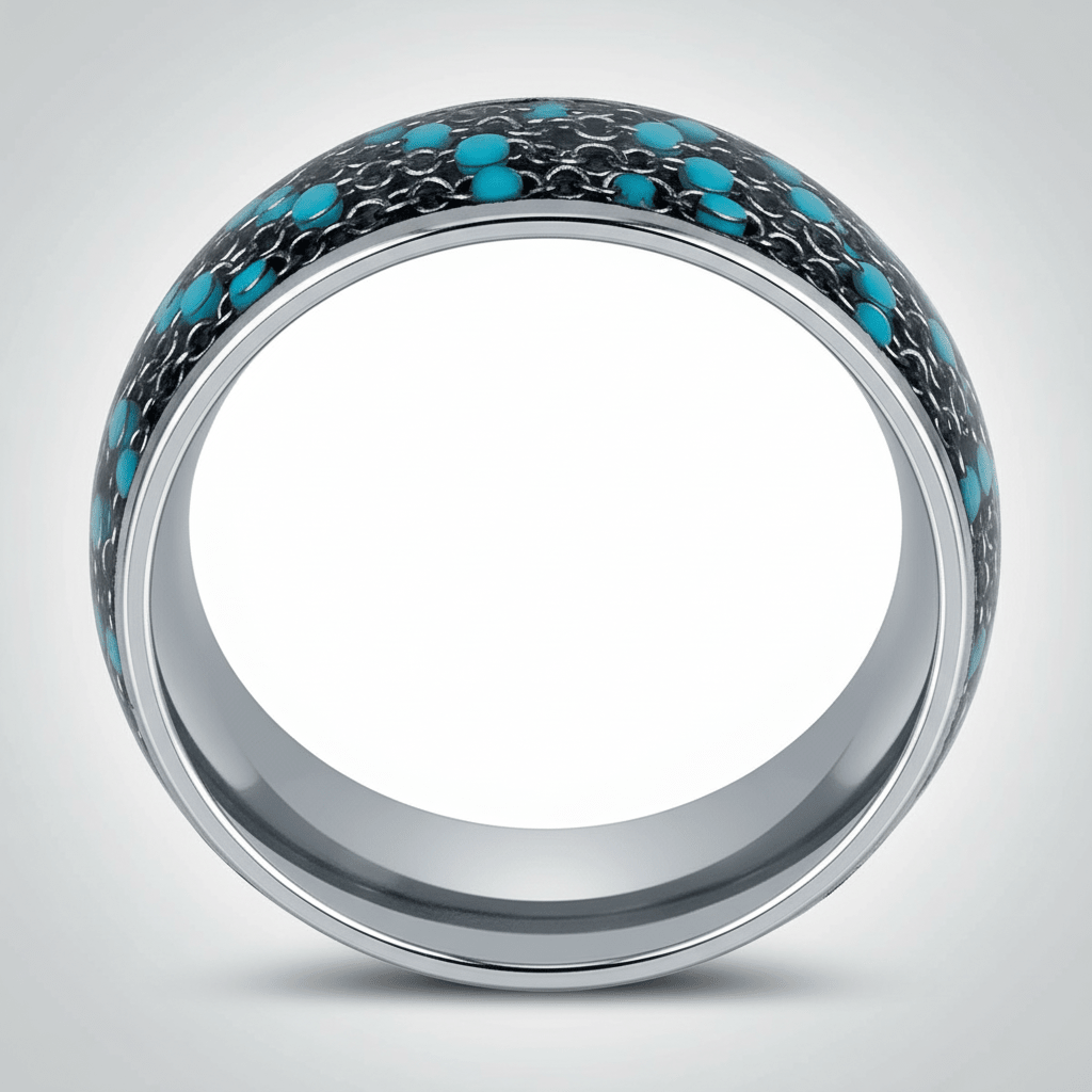 BEADWIRE — Center-through axial view — men's tungsten wedding ring.