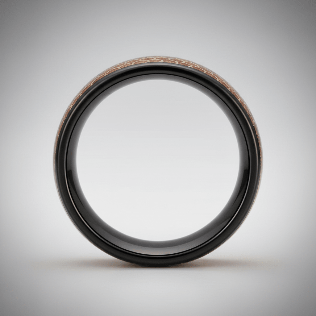 BEASON — Center-through axial view — men's tungsten wedding ring.