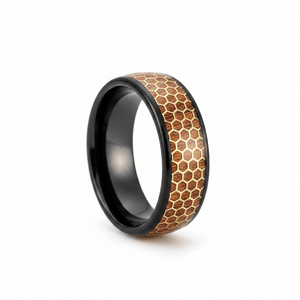 BEASON — Hero product shot — men's tungsten wedding ring.