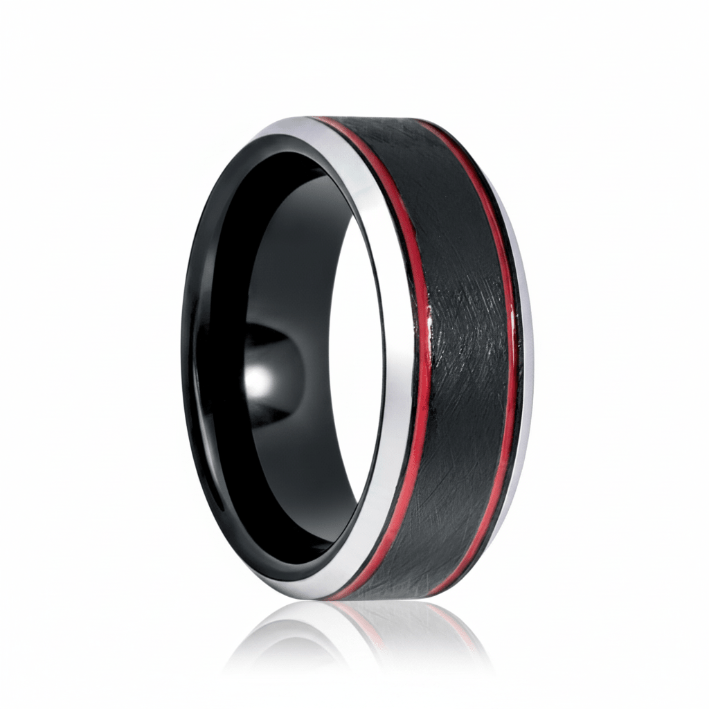BELARIO — hero shot — men's tungsten carbide wedding ring | Aydins Jewelry