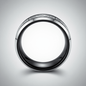 BETTLER — Center-through axial view — men's tungsten wedding ring.