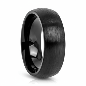 BLACKROCK — Hero product shot — men's tungsten wedding ring.
