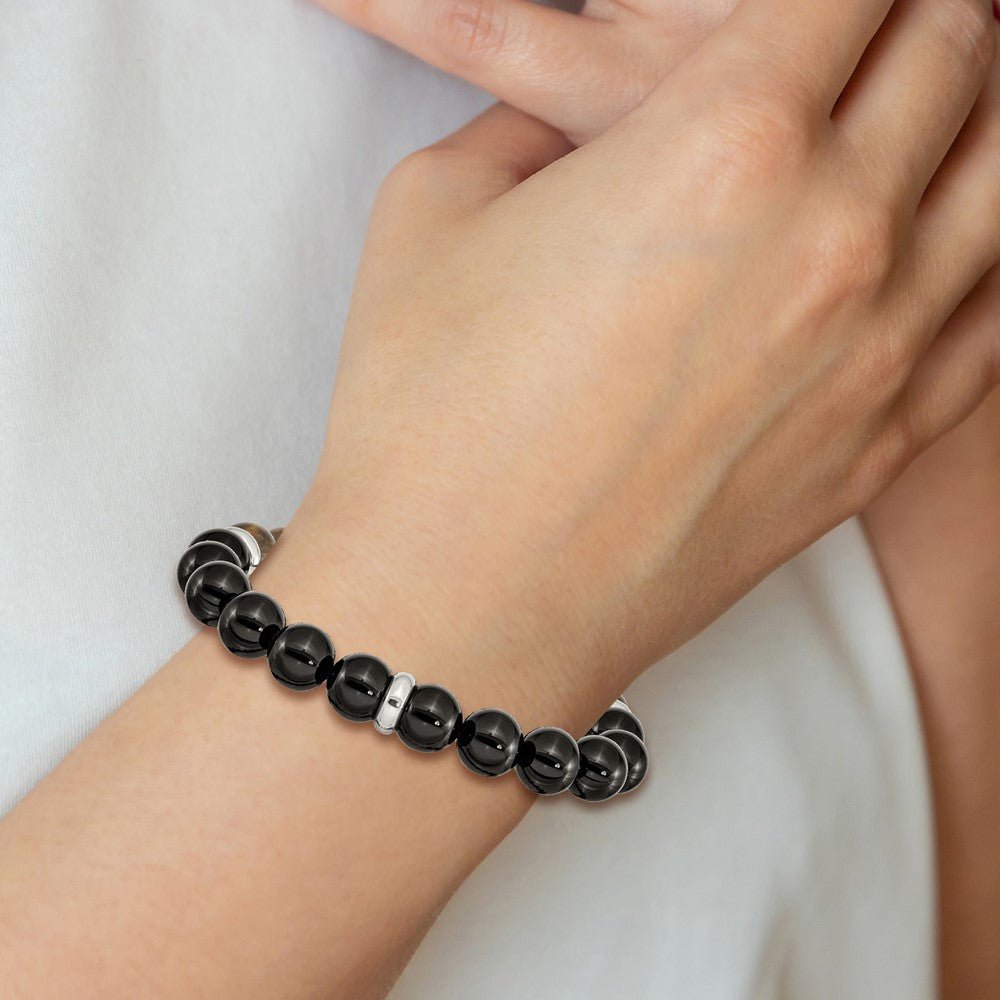 Bold Harmony Black Agate Tiger's Eye Stretch Bracelet