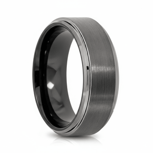 BOUNCER — hero shot — men's tungsten carbide wedding ring | Aydins Jewelry