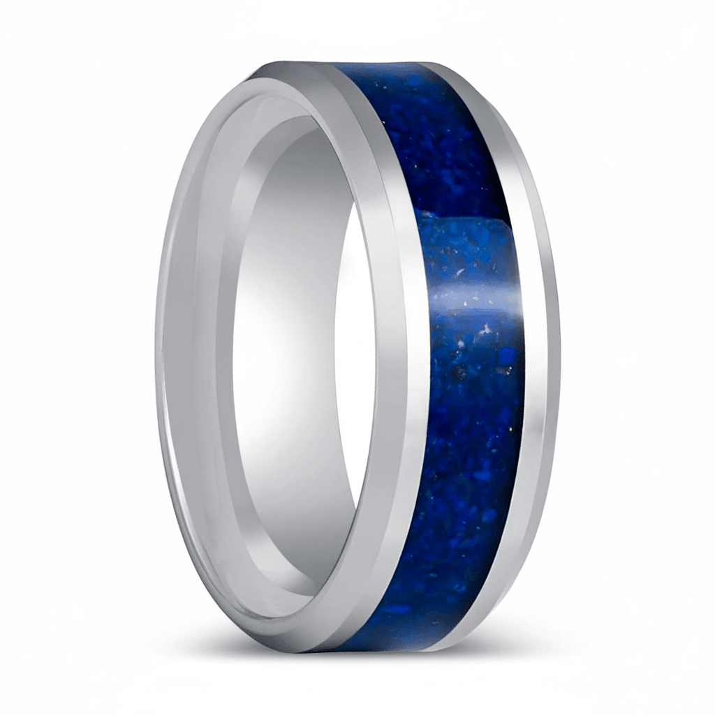 BOYDTON — Hero product shot — men's tungsten wedding ring.