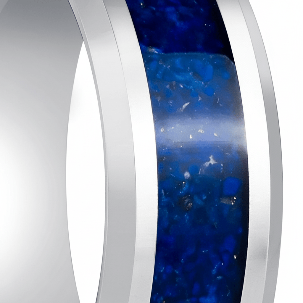 BOYDTON — Extreme macro detail — men's tungsten wedding ring.
