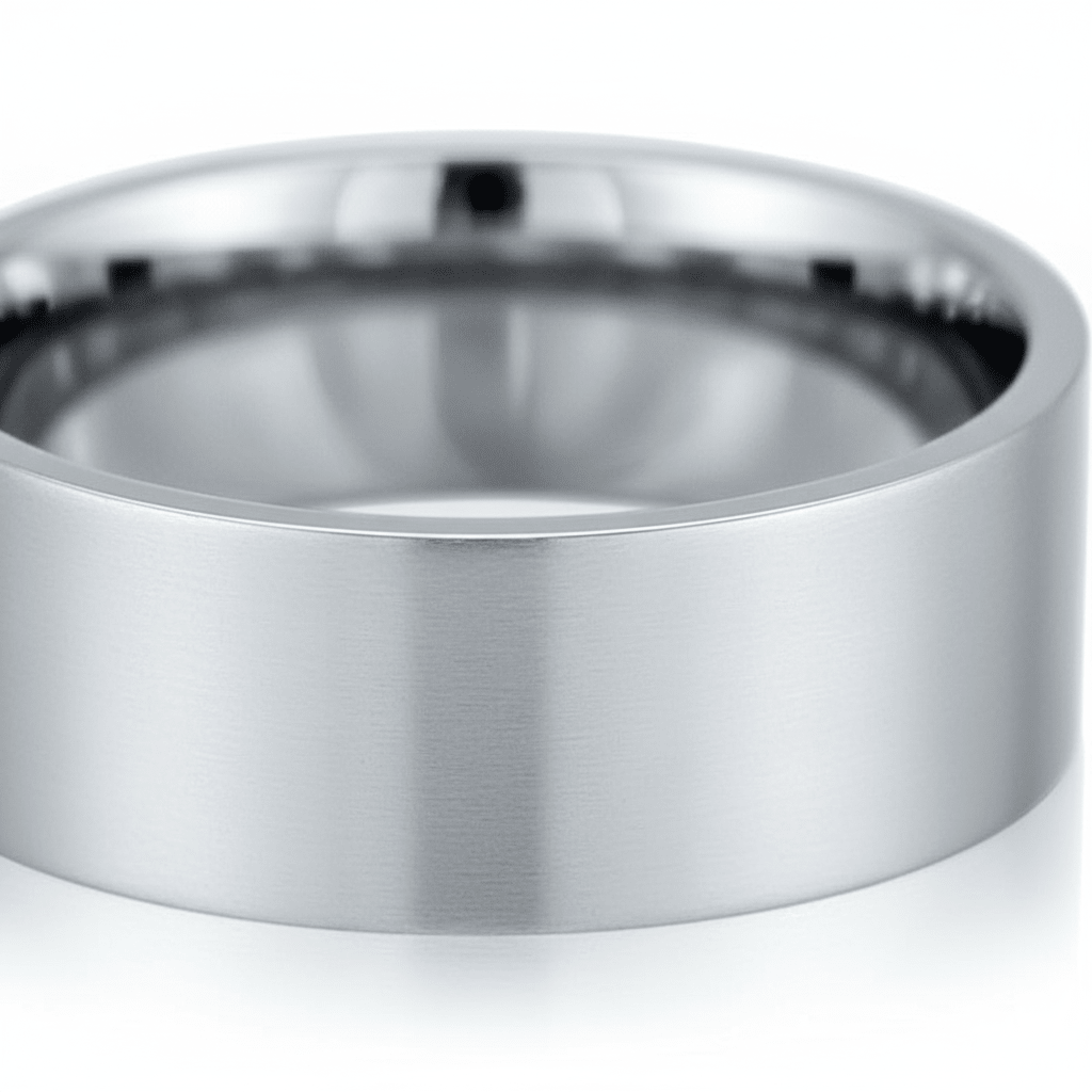 BRAWLER - Extreme macro detail - men's tungsten wedding ring.