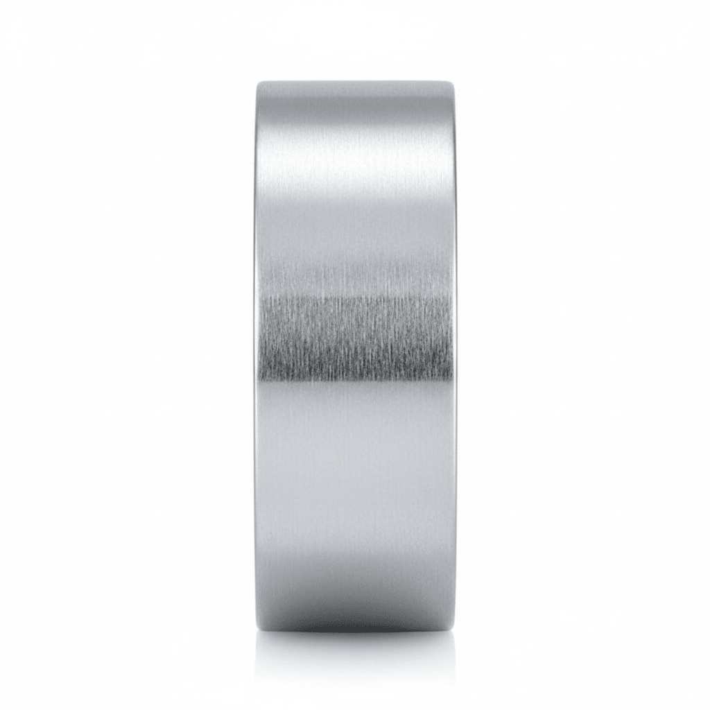 BRAWLER - Front-facing straight-on view - men's tungsten wedding ring.