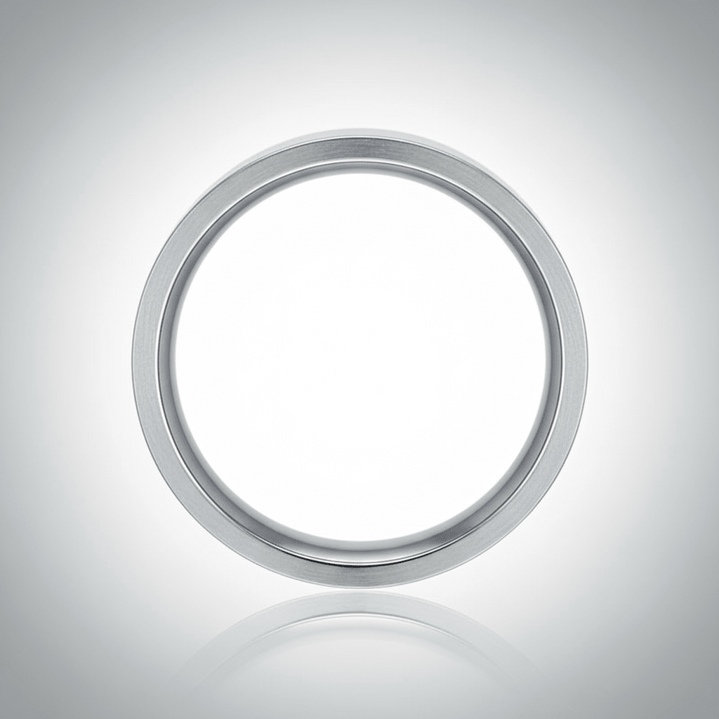 BRAWLER - Center-through axial view - men's tungsten wedding ring.