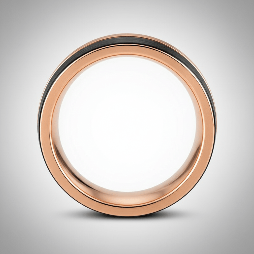 BRENTLEY — Center-through axial view — men's tungsten wedding ring.