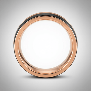 BRENTLEY — Center-through axial view — men's tungsten wedding ring.