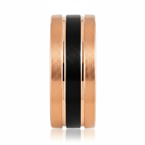 BRENTLEY — Front-facing straight-on view — men's tungsten wedding ring.
