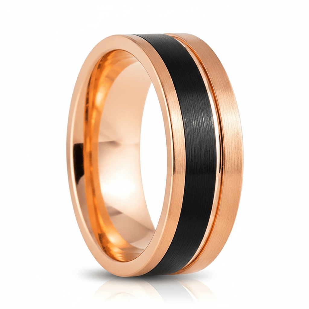 BRENTLEY — Hero product shot — men's tungsten wedding ring.