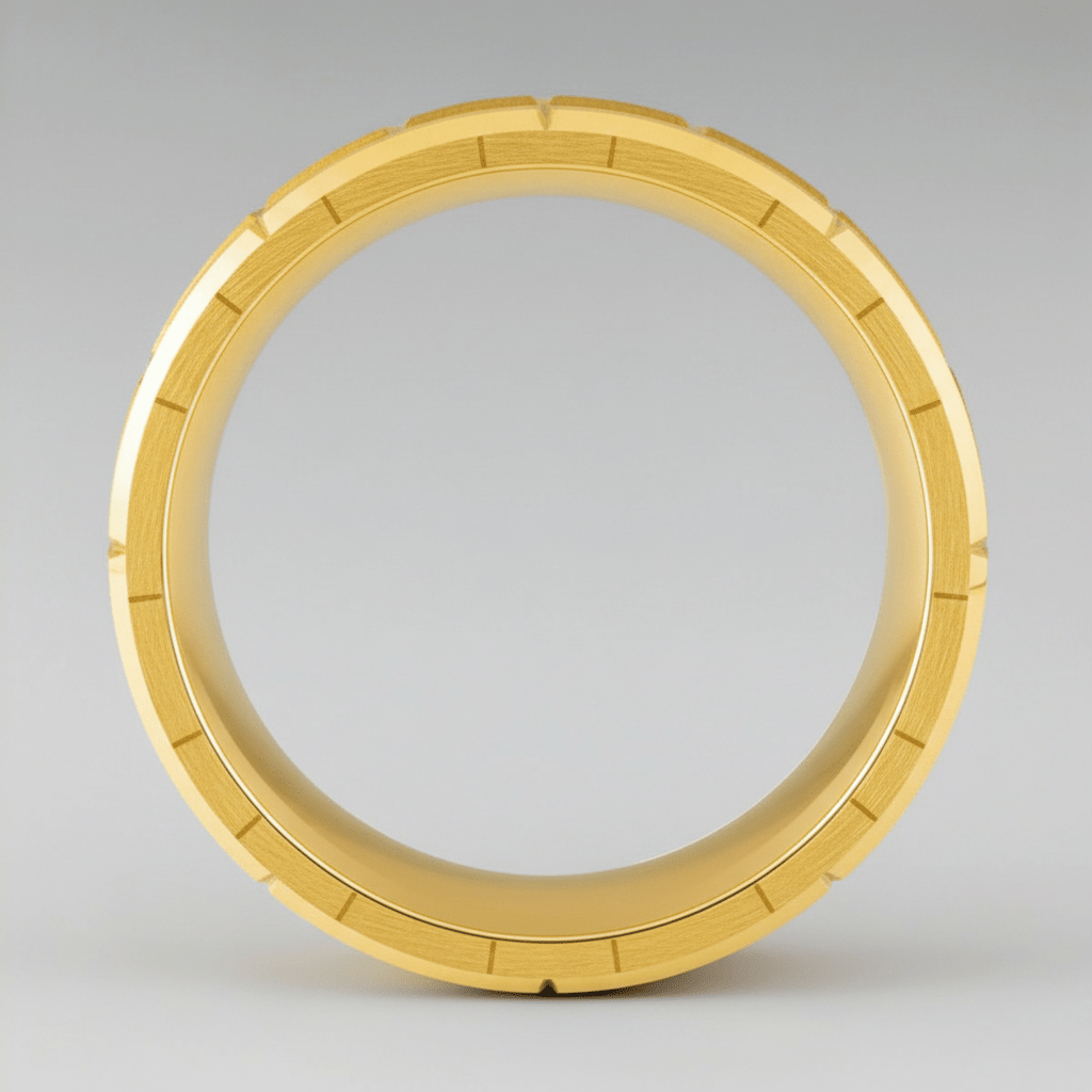 BRICKCRAFT — Center-through axial view — men's tungsten wedding ring.