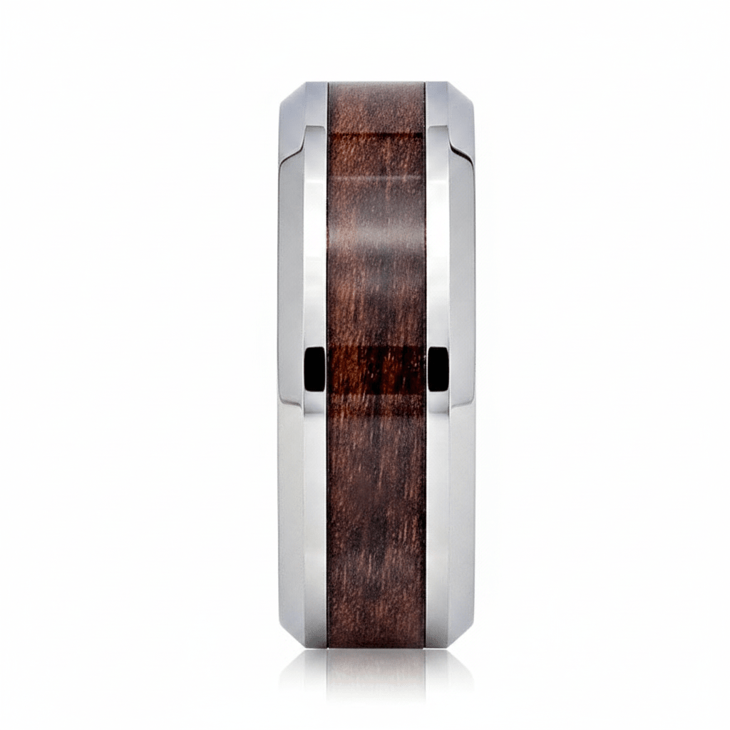 BRUTUS — angled view — men's tungsten carbide wedding ring | Aydins Jewelry
