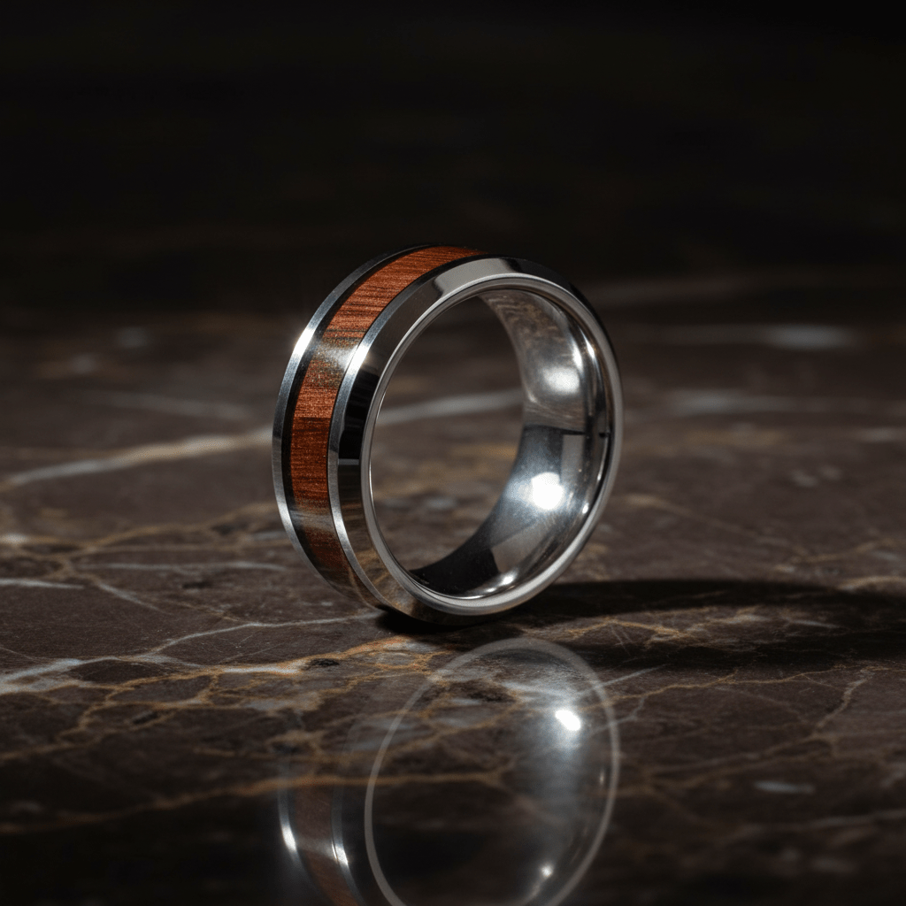 BRUTUS — detail view — men's tungsten carbide wedding ring | Aydins Jewelry
