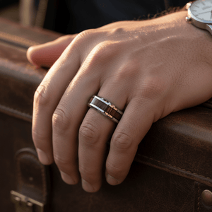 BRUTUS — lifestyle on hand — men's tungsten carbide wedding ring | Aydins Jewelry