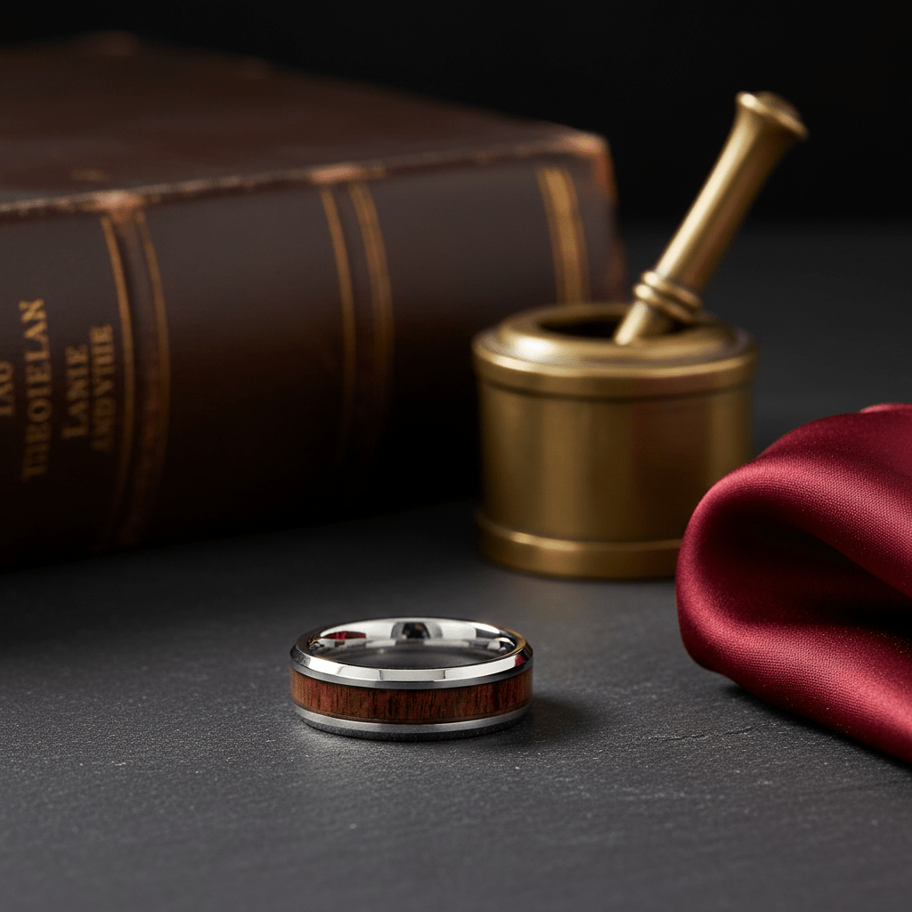 BRUTUS — close-up detail — men's tungsten carbide wedding ring | Aydins Jewelry