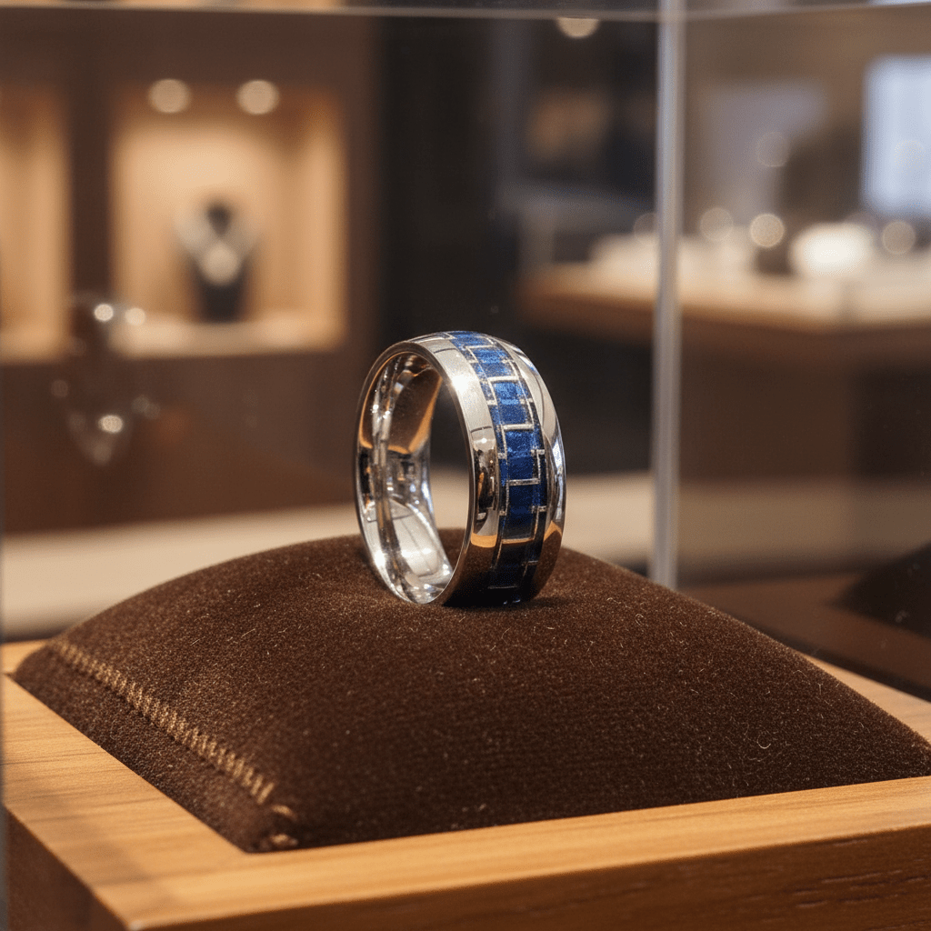 CARBON — display shot — men's tungsten carbide wedding ring | Aydins Jewelry