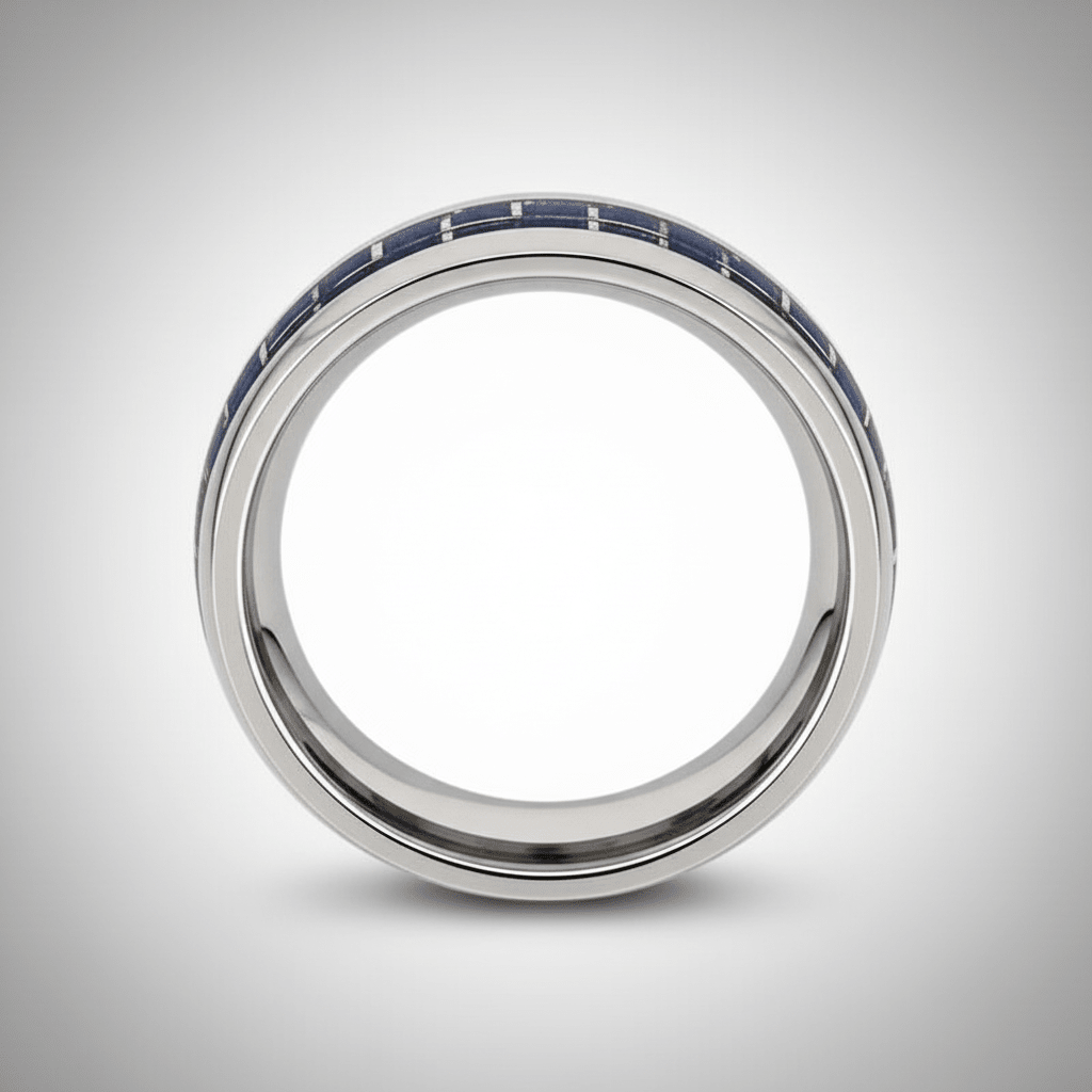 CARBON — alternate angle — men's tungsten carbide wedding ring | Aydins Jewelry