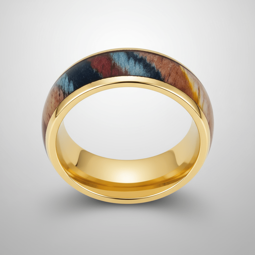 CARVEDEN — Center-through axial view — men's tungsten wedding ring.