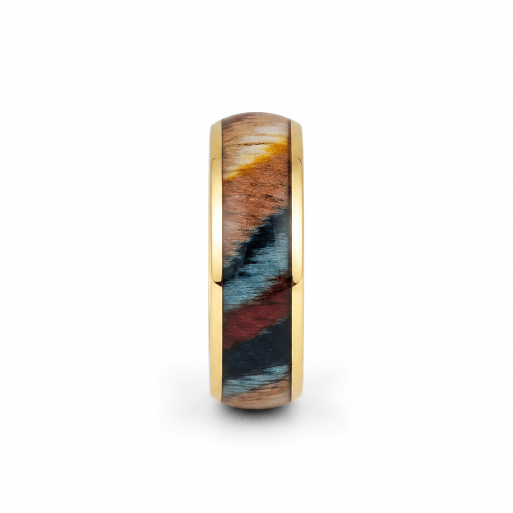 CARVEDEN — Front-facing straight-on view — men's tungsten wedding ring.