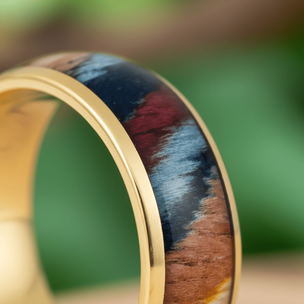 CARVEDEN — Extreme macro detail — men's tungsten wedding ring.