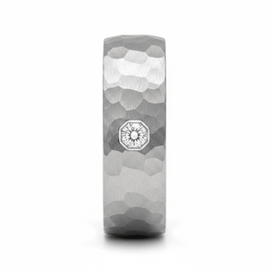 CASCADE — Front-facing straight-on view — men's tungsten wedding ring.