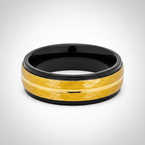 CENTAUR — Center-through axial view — men's tungsten wedding ring.