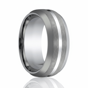 CENTURION — Hero product shot — men's tungsten wedding ring.