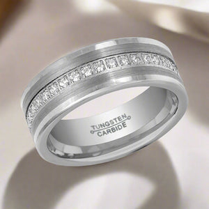 CEPHEUS — alternate angle — men's tungsten carbide wedding ring | Aydins Jewelry