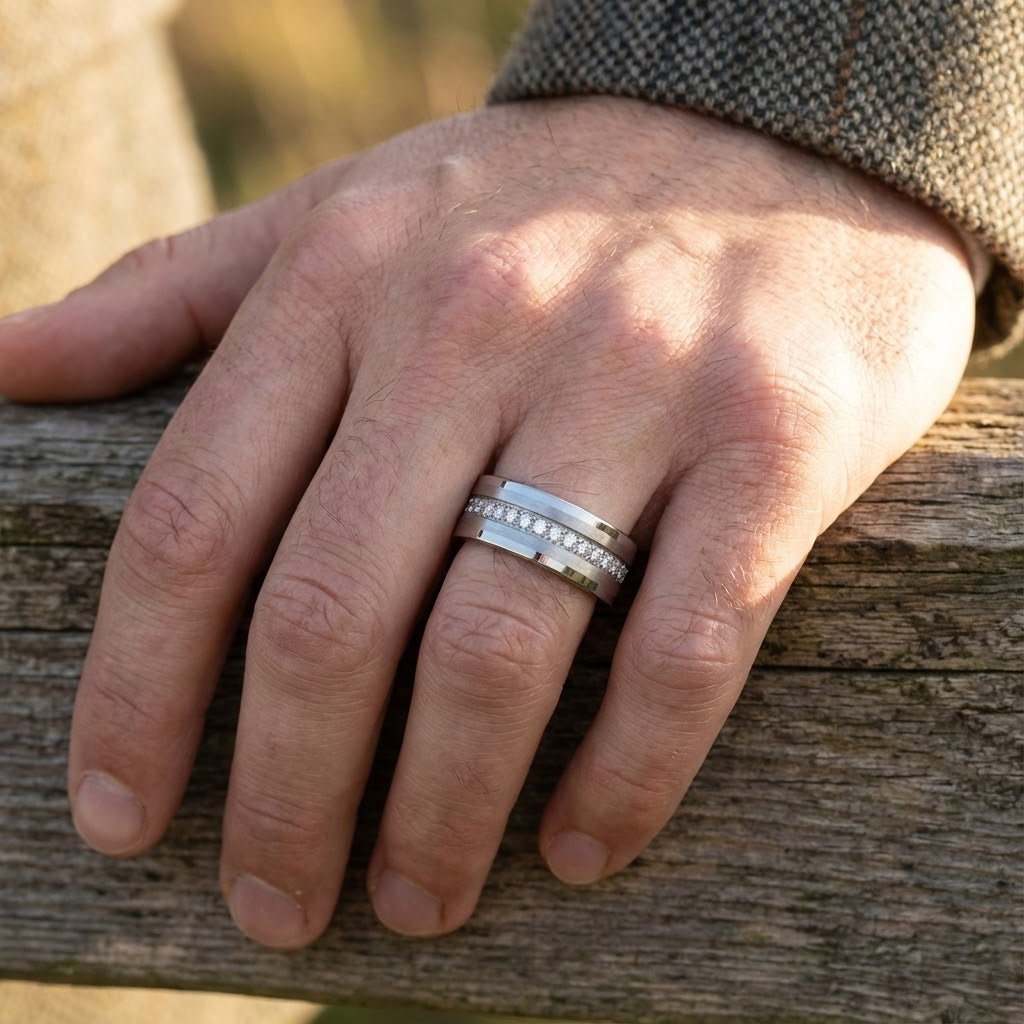 CEPHEUS — lifestyle on hand — men's tungsten carbide wedding ring | Aydins Jewelry