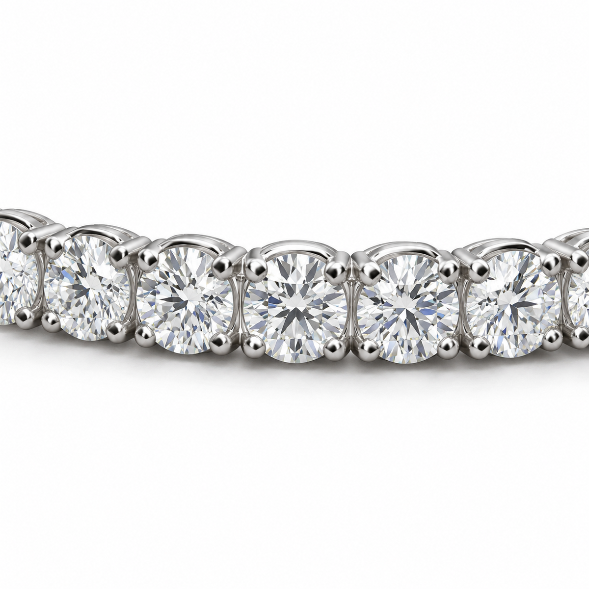 Classic Four Prong Tennis Bracelet, lab grown diamond settings, close-up