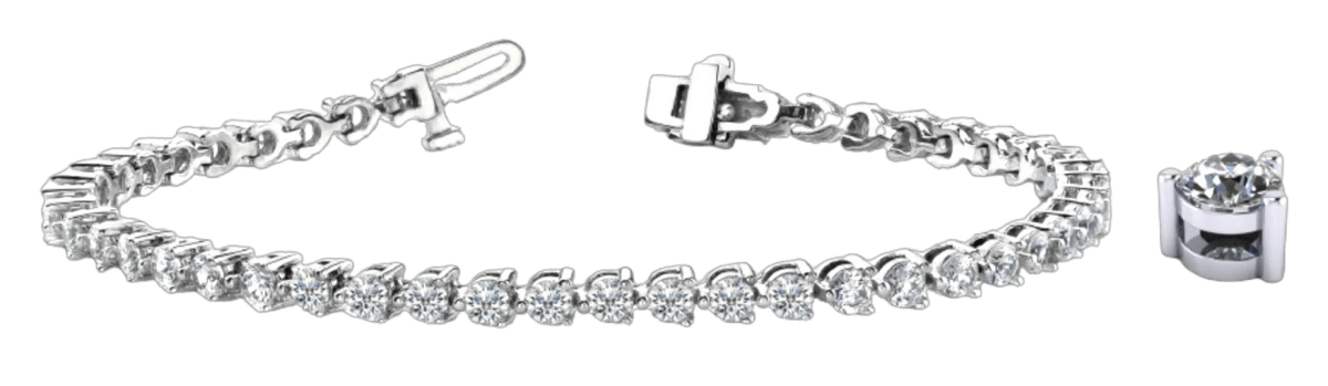 Classic Three Prong Tennis Bracelet 925 silver lab grown diamond bracelet authentic supplier primary photograph