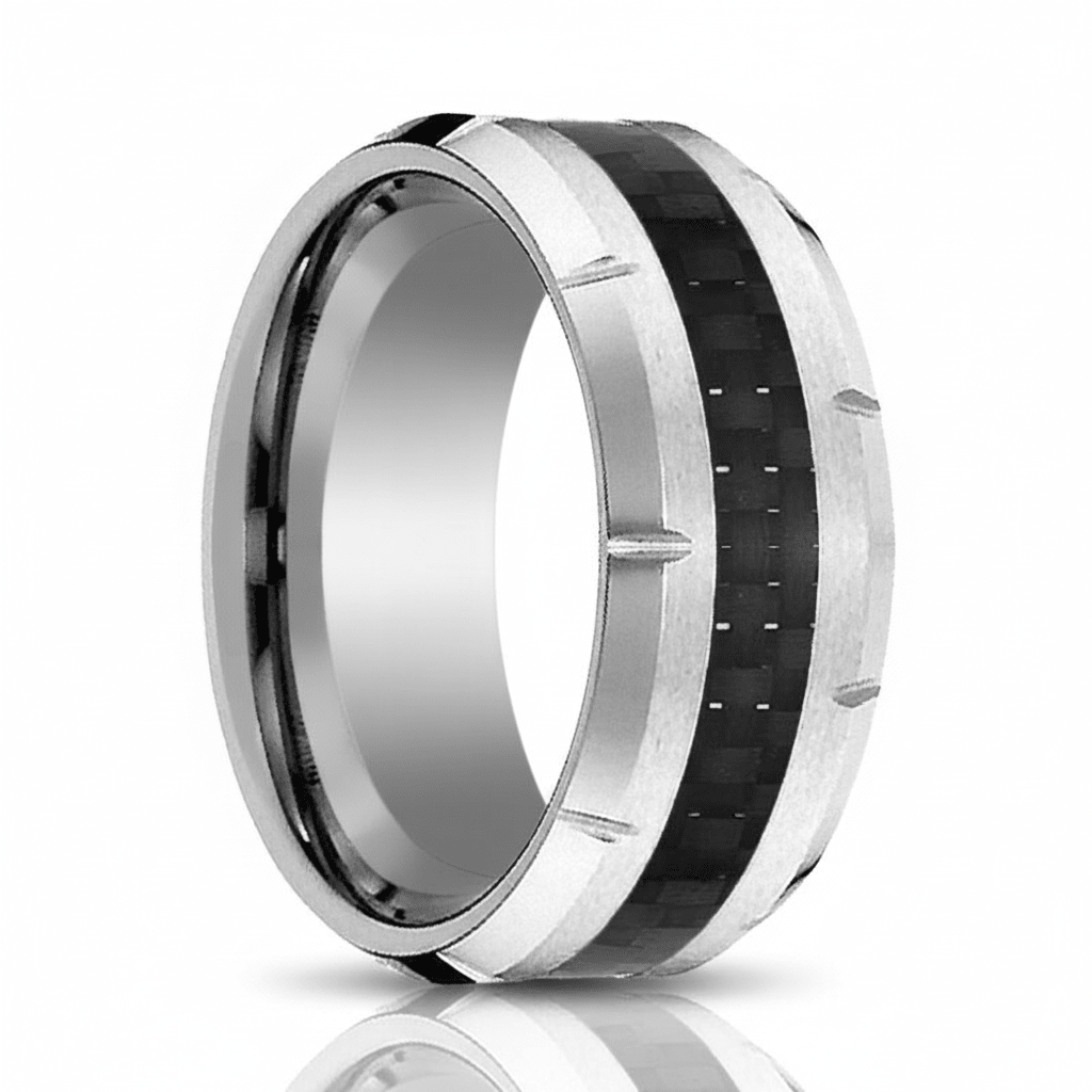 COLOSSAL — hero shot — men's tungsten carbide wedding ring | Aydins Jewelry