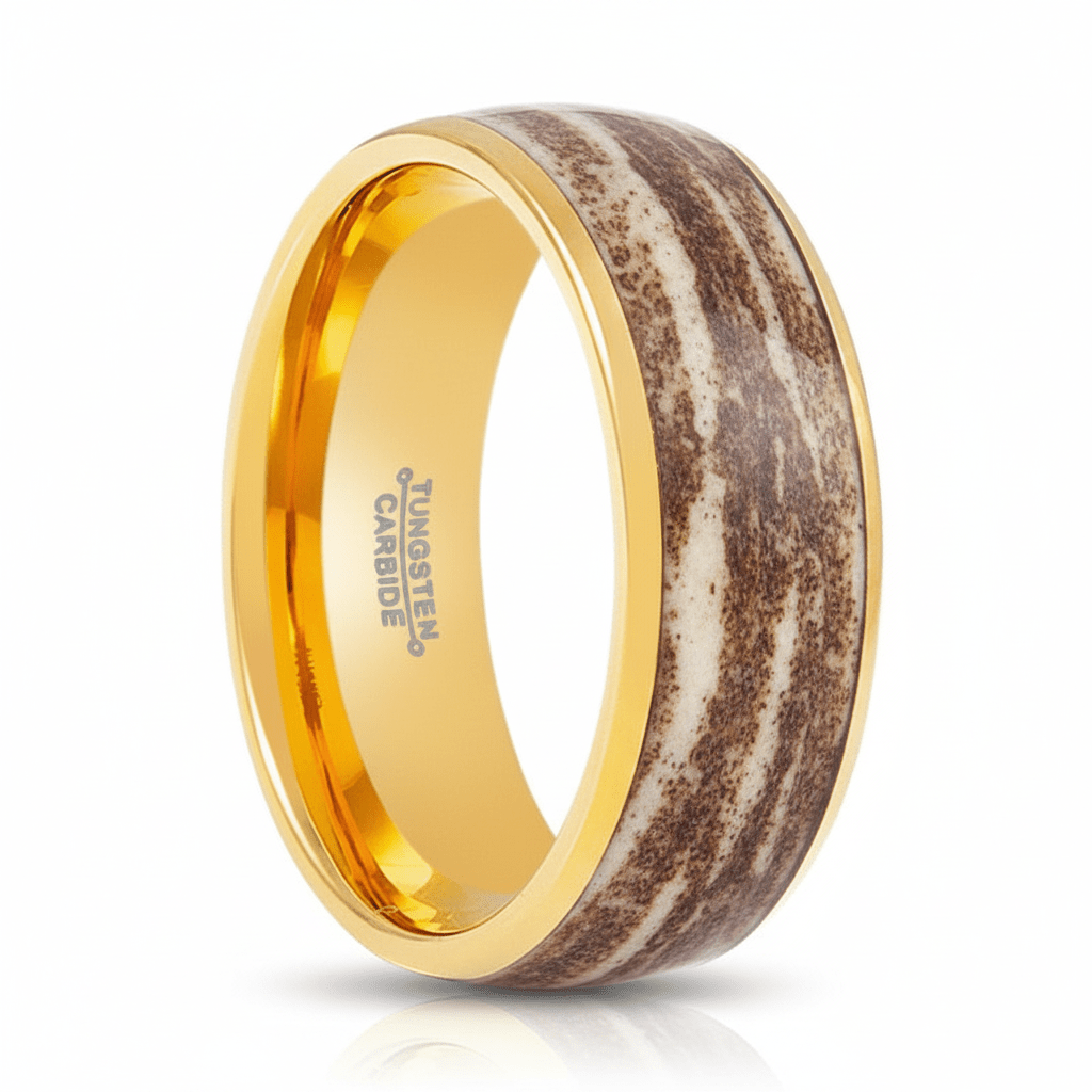 COLUMBA — Hero product shot — men's tungsten wedding ring.