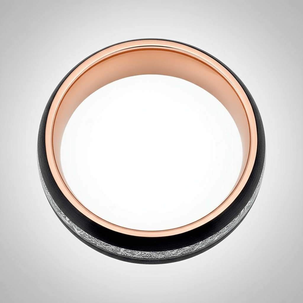 COMET — alternate angle — men's tungsten carbide wedding ring | Aydins Jewelry